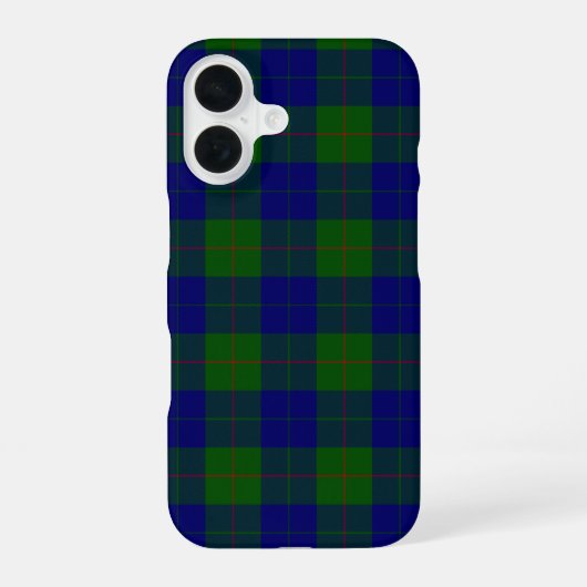 Barclay tartan blauwe groene vleid iPhone 16 hoesje (Achterkant)