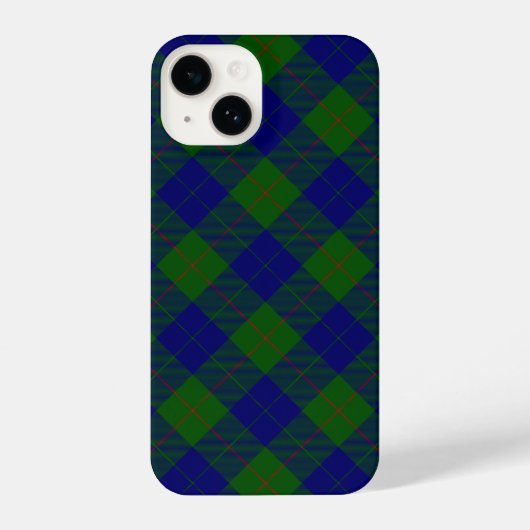 Barclay tartan blauwe groene vleid iPhone hoesje (Achterkant)