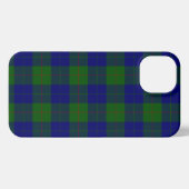 Barclay tartan blauwe groene vleid iPhone hoesje (Achterkant horizontaal)