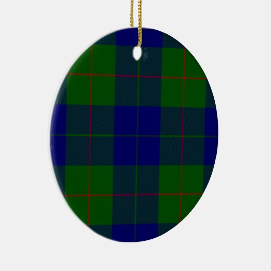 Barclay tartan blauwe groene vleid keramisch ornament (Rechts)
