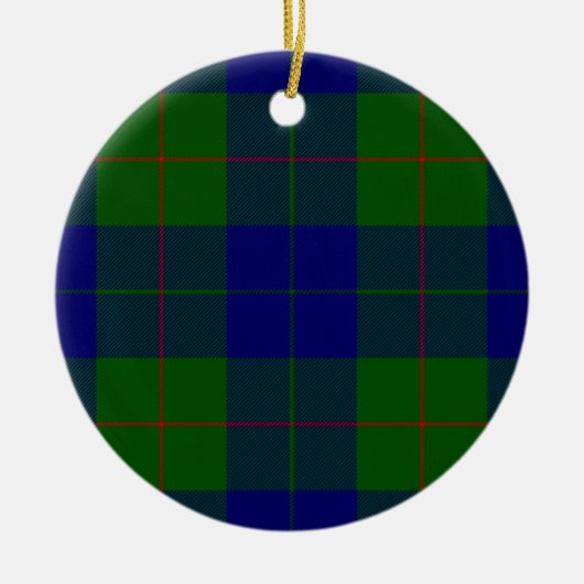 Barclay tartan blauwe groene vleid keramisch ornament (Voorkant)