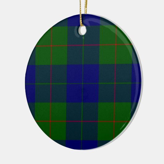 Barclay tartan blauwe groene vleid keramisch ornament (Links)