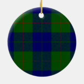 Barclay tartan blauwe groene vleid keramisch ornament (Achterkant)