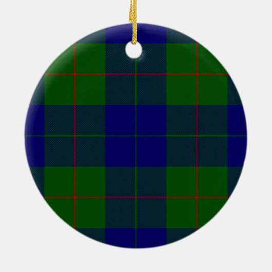 Barclay tartan blauwe groene vleid keramisch ornament (Achterkant)
