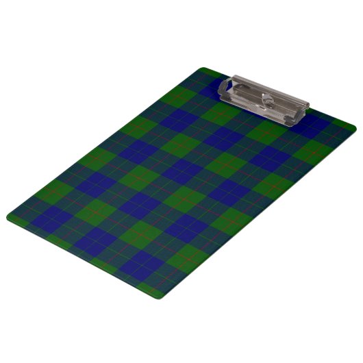 Barclay tartan blauwe groene vleid klembord (Gekanteld)