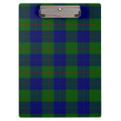 Barclay tartan blauwe groene vleid klembord (Voorkant)
