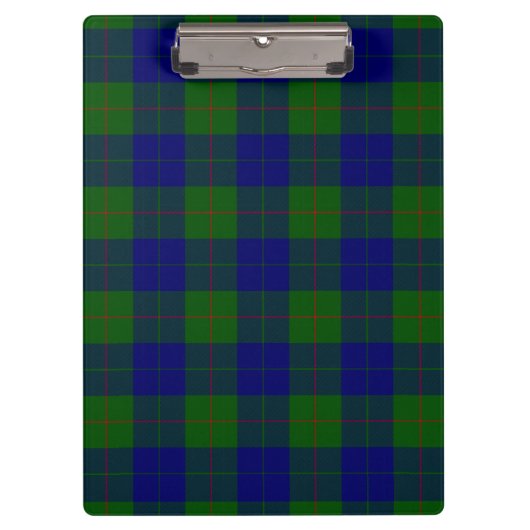 Barclay tartan blauwe groene vleid klembord (Voorkant)