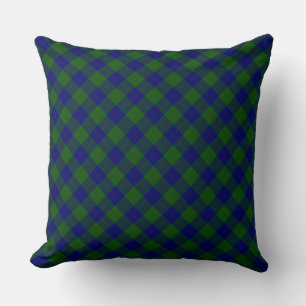 Barclay tartan blauwe groene vleid kussen
