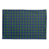 Barclay tartan blauwe groene vleid kussensloop (Achterkant-Links)