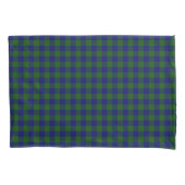 Barclay tartan blauwe groene vleid kussensloop (Voorkant-Links)