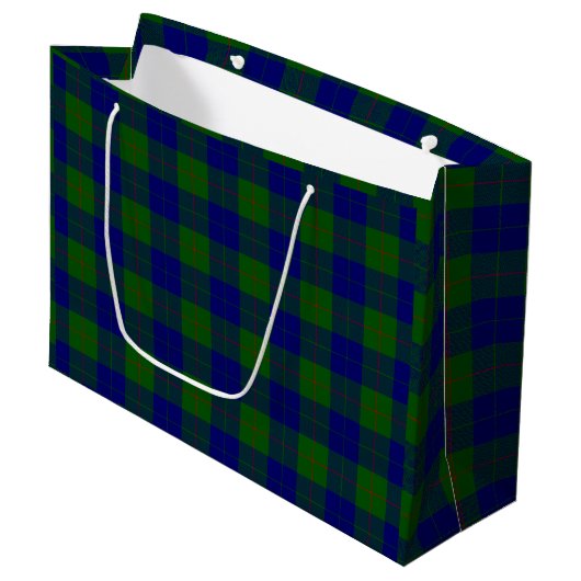 Barclay tartan blauwe groene vleid large cadeautasje (Voorkant Gekanteld)