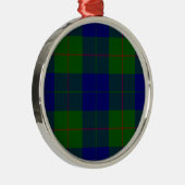 Barclay tartan blauwe groene vleid metalen ornament (Rechts)