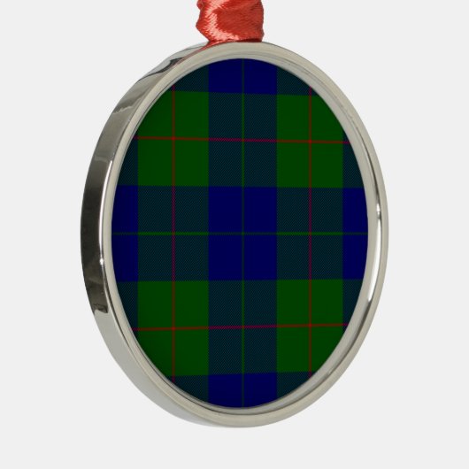 Barclay tartan blauwe groene vleid metalen ornament (Rechts)