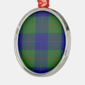 Barclay tartan blauwe groene vleid metalen ornament (Links)