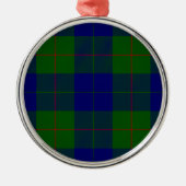 Barclay tartan blauwe groene vleid metalen ornament (Voorkant)