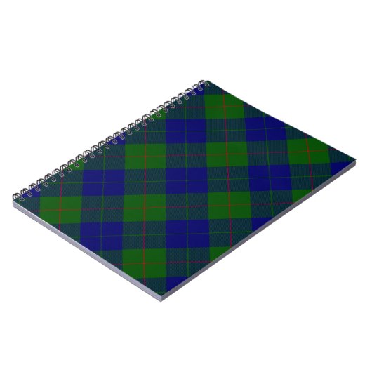 Barclay tartan blauwe groene vleid notitieboek (Linkerzijde)