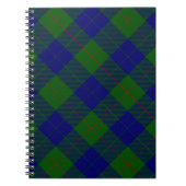 Barclay tartan blauwe groene vleid notitieboek (Voorkant)