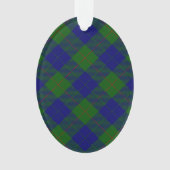 Barclay tartan blauwe groene vleid ornament (voorkant)