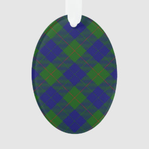 Barclay tartan blauwe groene vleid ornament