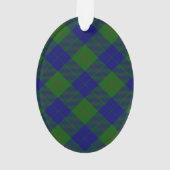 Barclay tartan blauwe groene vleid ornament (achterkant)