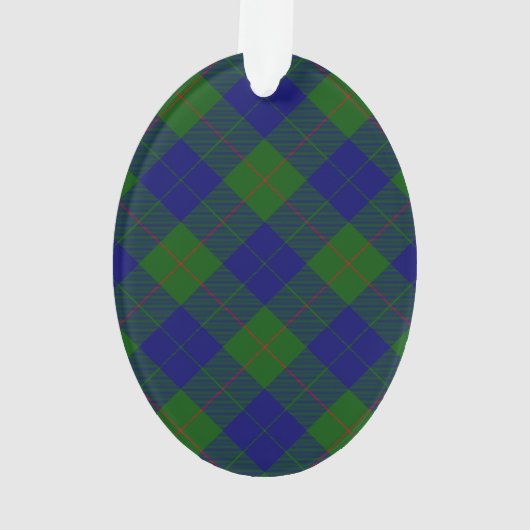 Barclay tartan blauwe groene vleid ornament (achterkant)