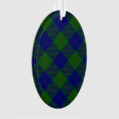 Barclay tartan blauwe groene vleid ornament (voorkant)