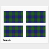 Barclay tartan blauwe groene vleid rechthoekige sticker (Vel)
