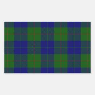 Barclay tartan blauwe groene vleid rechthoekige sticker