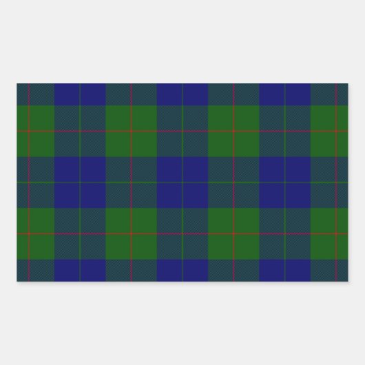 Barclay tartan blauwe groene vleid rechthoekige sticker (Voorkant)