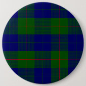 Barclay tartan blauwe groene vleid ronde button 6,0 cm (Voorkant)