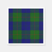 Barclay tartan blauwe groene vleid servetten (Voorkant)