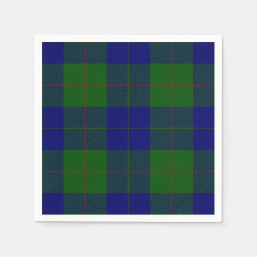 Barclay tartan blauwe groene vleid servetten (Voorkant)