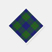 Barclay tartan blauwe groene vleid servetten (Hoek)