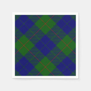 Barclay tartan blauwe groene vleid servetten