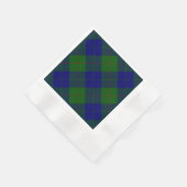 Barclay tartan blauwe groene vleid servetten (Hoek)
