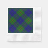 Barclay tartan blauwe groene vleid servetten (Voorkant)