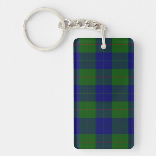 Barclay tartan blauwe groene vleid sleutelhanger (Voorkant)