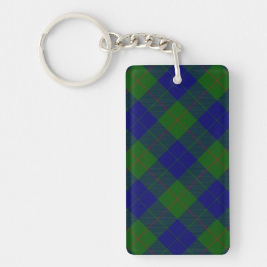 Barclay tartan blauwe groene vleid sleutelhanger (Voorkant)