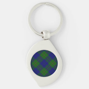 Barclay tartan blauwe groene vleid sleutelhanger
