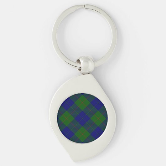 Barclay tartan blauwe groene vleid sleutelhanger (Voorkant)
