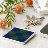Barclay tartan blauwe groene vleid sleutelhanger (Zijkant)