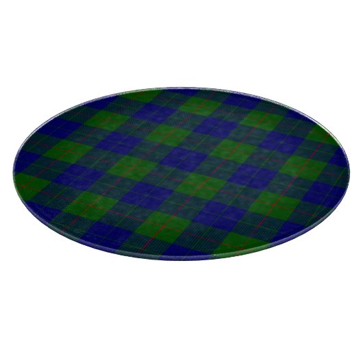 Barclay tartan blauwe groene vleid snijplank (Hoek)