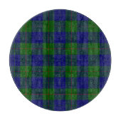 Barclay tartan blauwe groene vleid snijplank (Voorkant)