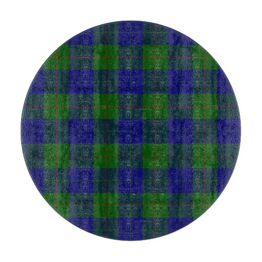 Barclay tartan blauwe groene vleid snijplank (Voorkant)