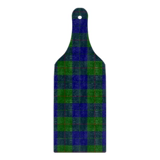 Barclay tartan blauwe groene vleid snijplank (Voorkant)