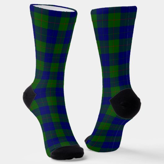 Barclay tartan blauwe groene vleid sokken (Gebogen)