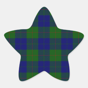 Barclay tartan blauwe groene vleid ster sticker