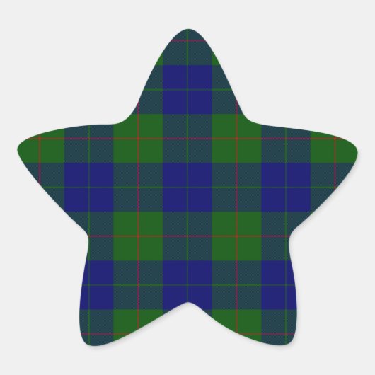 Barclay tartan blauwe groene vleid ster sticker (Voorkant)