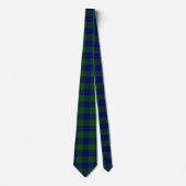 Barclay tartan blauwe groene vleid stropdas (Voorkant)