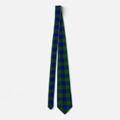 Barclay tartan blauwe groene vleid stropdas (Achterkant)